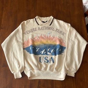Vintage Prince Tennis Collared Pullover Sweatshirt